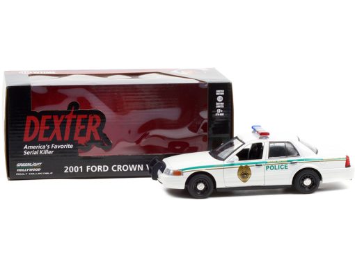 2001 Ford Crown Victoria Police Interceptor White "Miami Metro Police Department" "Dexter" (2006-2013) TV Series 1/24 Diecast Model Car by Greenlight