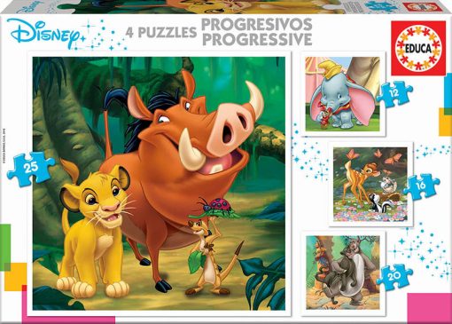 Puzzles Progressive Disney Animals 4 PUZZLES