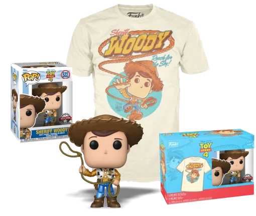 Disney Toy Story 4 Woody Pop! & Tee Special Edition Box Set - Size LARGE