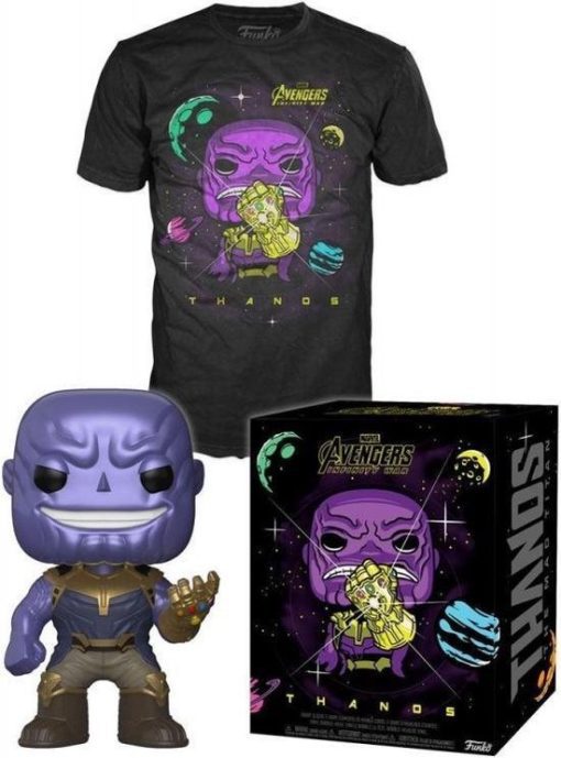 Avengers Infinity War Set Funko POP Vinyl Figure Thanos & T-Shirt -MEDIUM  SIZE