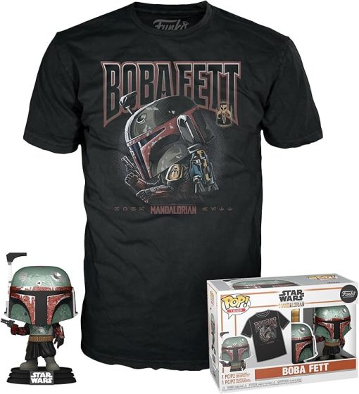 Funko POP! & TEE: Star Wars - Boba Fett Mandalorian - SIZE MEDIUM