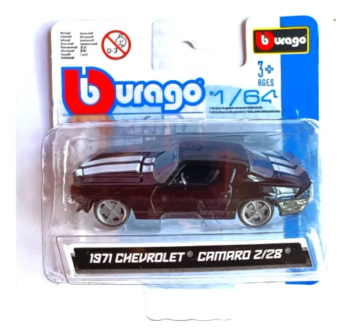 1/64 bburago 1971 Chevrolet Camaro Z/28 Black Diecast Car Model