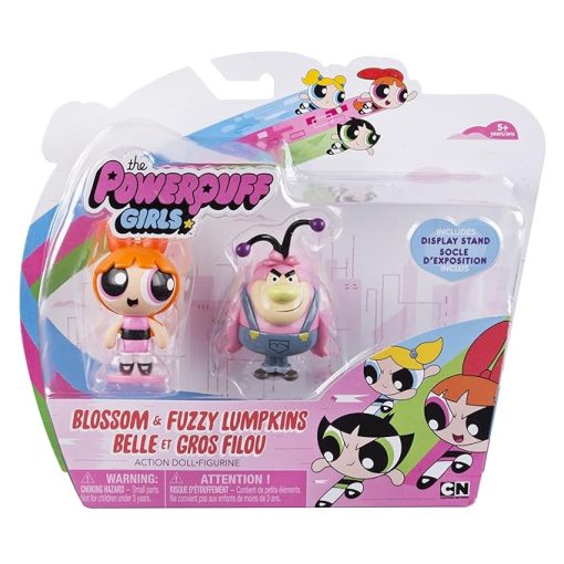 The Powerpuff Girls - 2 inch Action Dolls with Display Stands - 2-Pack - Blossom & Fuzzy Lumpkins