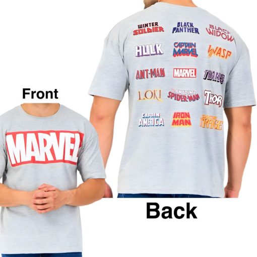 MARVEL: Marvel Logos Gray T-Shirt - X-Large