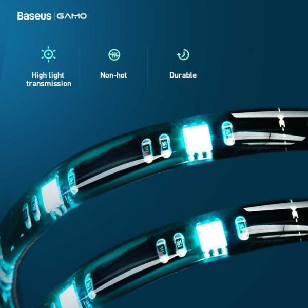 Baseus LED Light Strip USB Power Flexible Lamp DC 5V LED RGB Color Lighting Compute TV Bedroom Background Game Atmosphere Light - Image 3