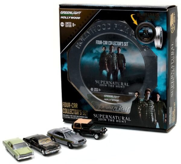 Hollywood Film Reels Series 5, 4pc Set "Supernatural" (2005-Current TV Series) Season 3-10 Edition 1/64 Diecast Model Cars by Greenlight