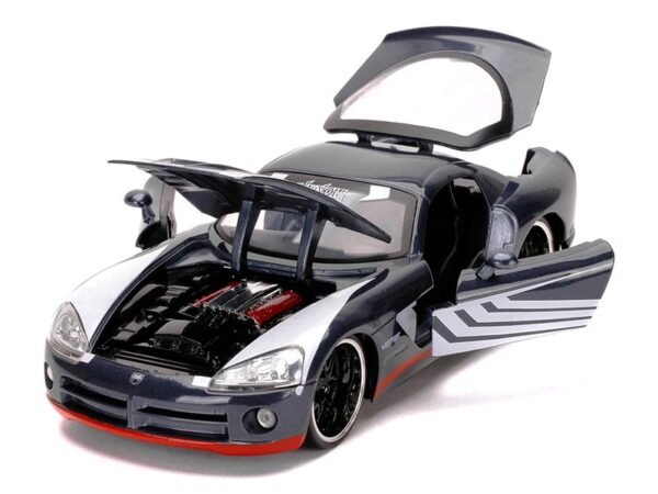 1/24 scale diecast car model of 2008 Dodge Viper SRT10 Dark Gray with Venom Diecast - Image 7