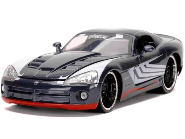 1/24 scale diecast car model of 2008 Dodge Viper SRT10 Dark Gray with Venom Diecast - Image 6