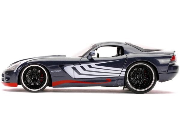 1/24 scale diecast car model of 2008 Dodge Viper SRT10 Dark Gray with Venom Diecast - Image 5