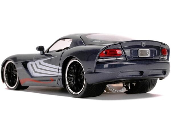 1/24 scale diecast car model of 2008 Dodge Viper SRT10 Dark Gray with Venom Diecast - Image 4