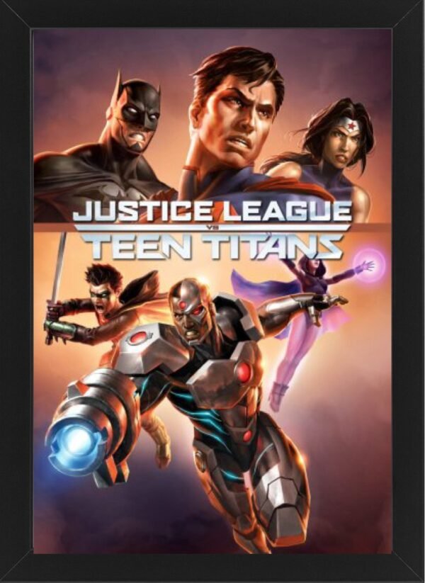 Justice League vs. Teen Titans High Resolution Framed Photo Art Print