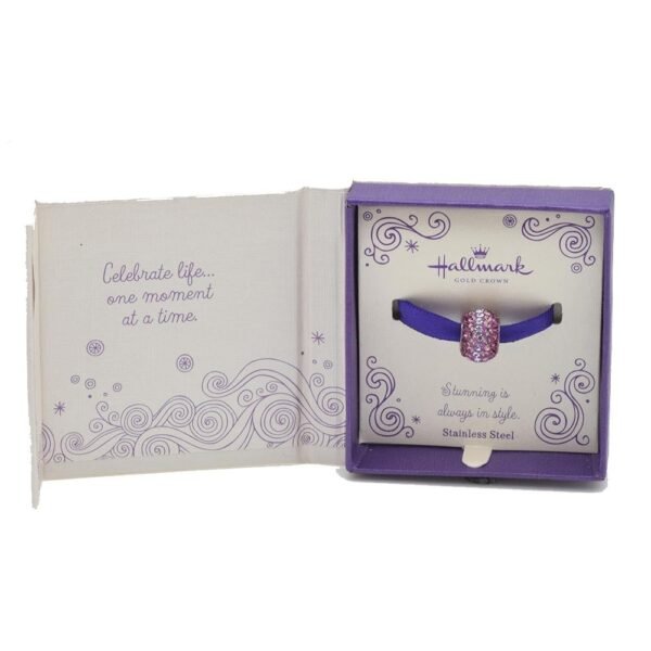 Hallmark - Gold Crown Stainless Steel Purple Ombre Crystal Charm Bead.