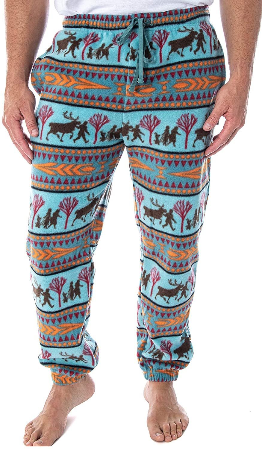 Disney Frozen 2 Autumnal Fair Isle Fleece Joggers for Men and Women - Image 3