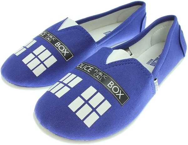 Doctor Who Women's Blue Tardis Slip On Shoes