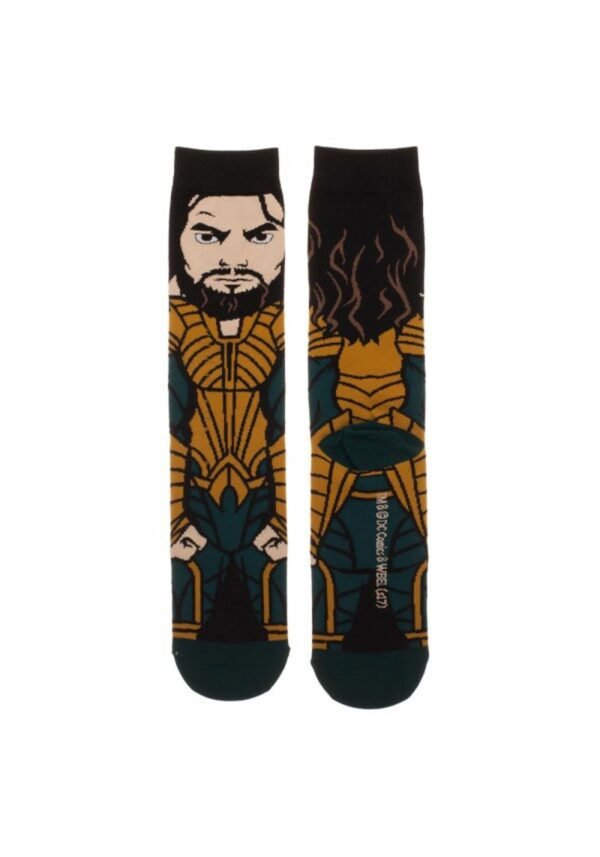DC Comics Justice League Aquaman 360 Character Crew Socks - Image 2