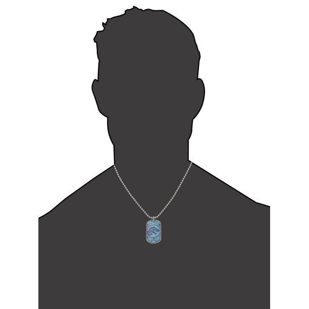 Jurassic World Boys Stainless Steel Dog Tag Pendant, 20" - Image 2