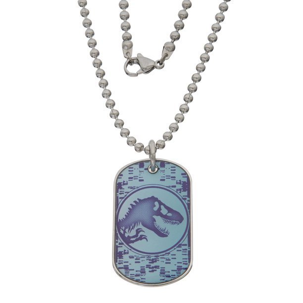 Jurassic World Boys Stainless Steel Dog Tag Pendant, 20" - Image 3