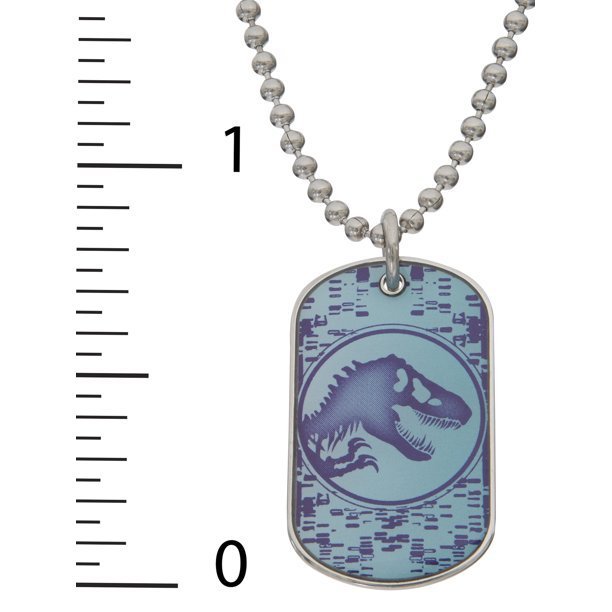 Jurassic World Boys Stainless Steel Dog Tag Pendant, 20" - Image 4