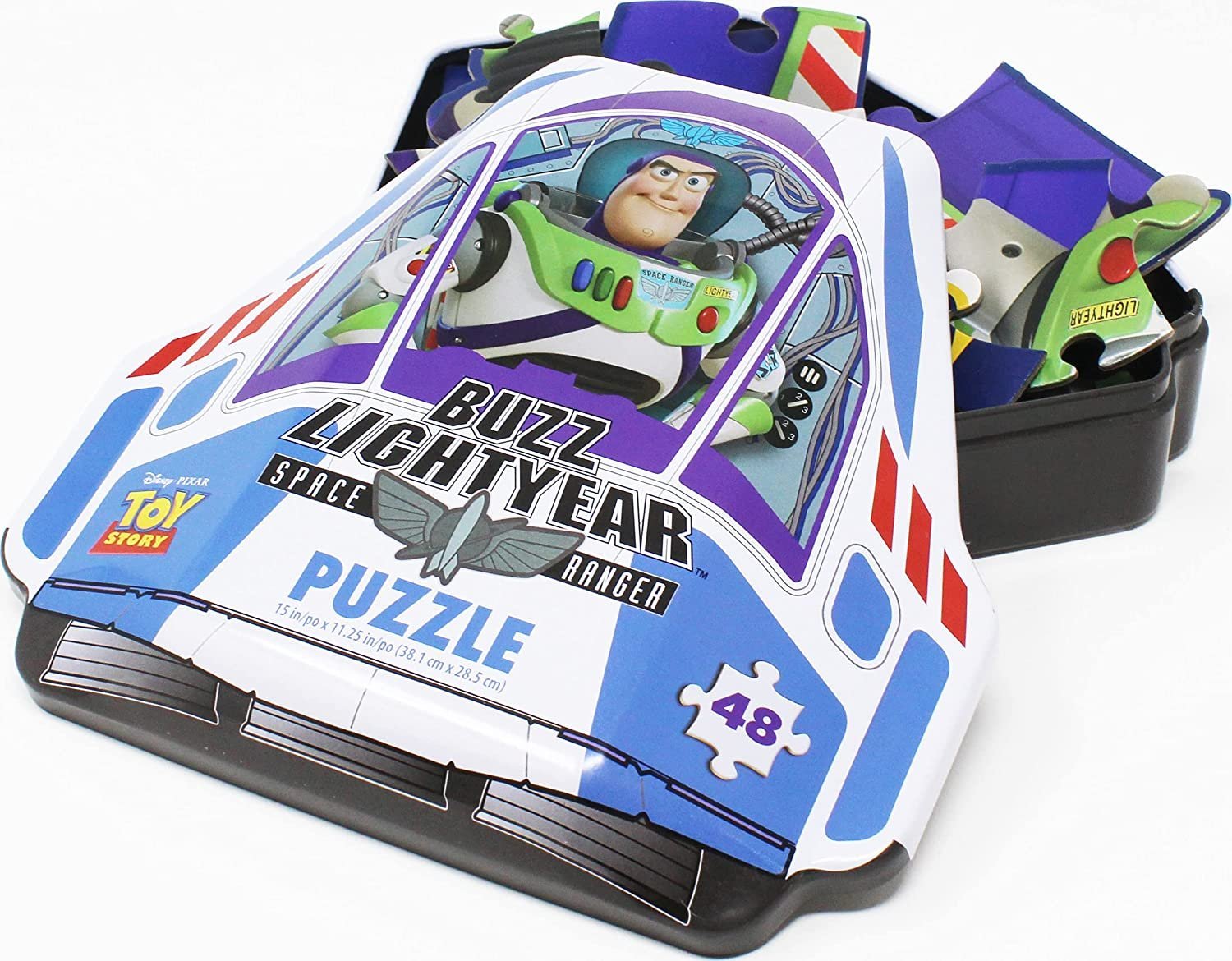 Disney Pixar Toy Story Shaped Buzz Lightyear Tin with 48 Piece Surprise Puzzle - Image 2