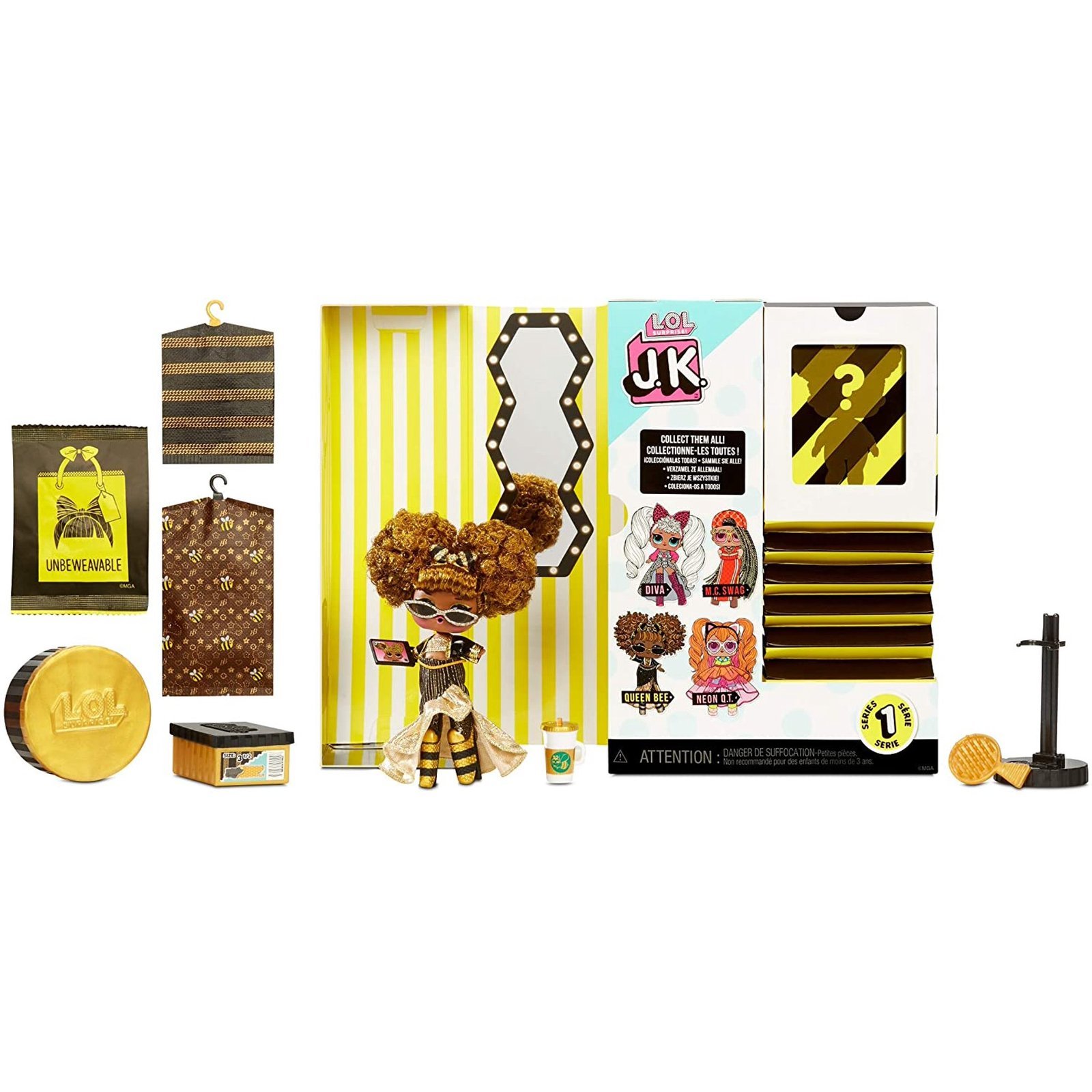 L.O.L. Surprise! JK Queen Bee Mini Fashion Doll with 15 Surprises - Image 5
