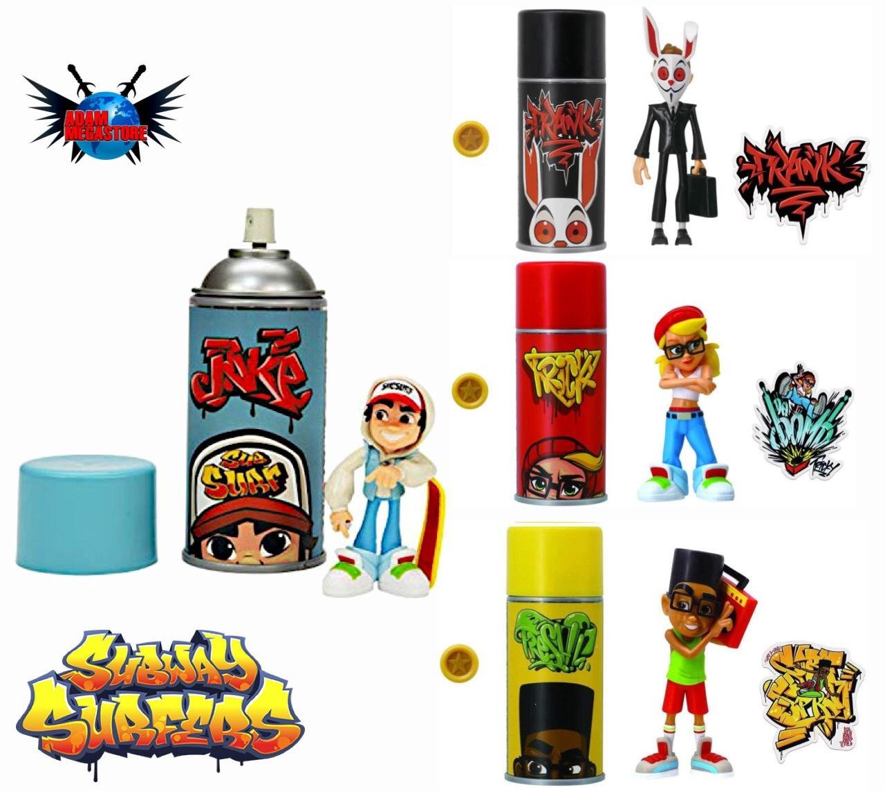 Subway Surfers | Spray Crew | 4″ Vinyl Figure - Bundle of 4