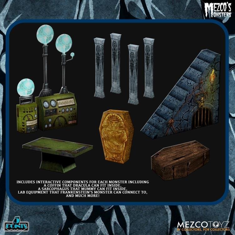 Mezco: 5 Points Monsters Tower Of Fear Deluxe Box Set Action Figures - Image 3