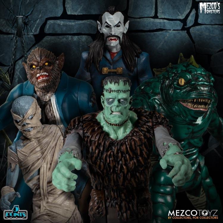 Mezco: 5 Points Monsters Tower Of Fear Deluxe Box Set Action Figures - Image 5