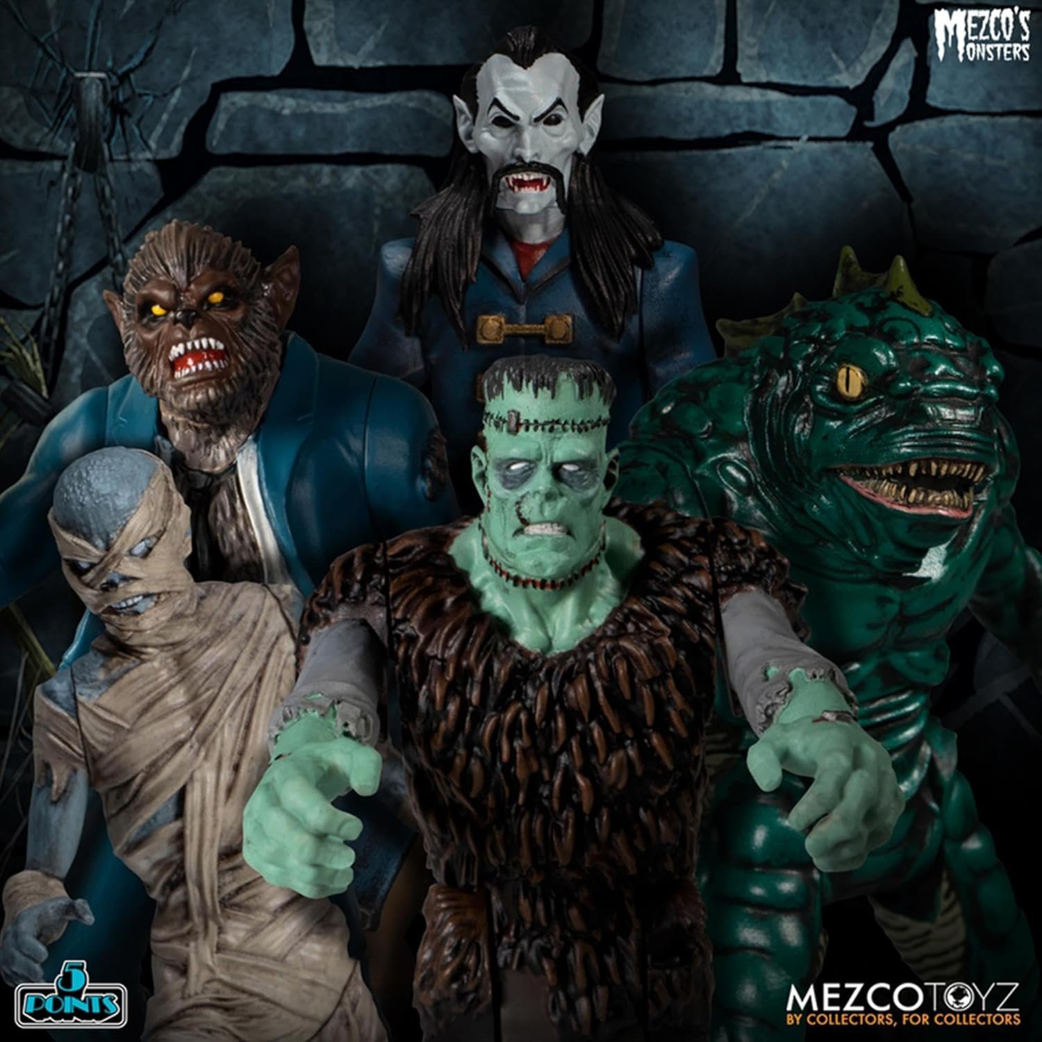 Mezco: 5 Points Monsters Tower Of Fear Deluxe Box Set Action Figures - Image 8