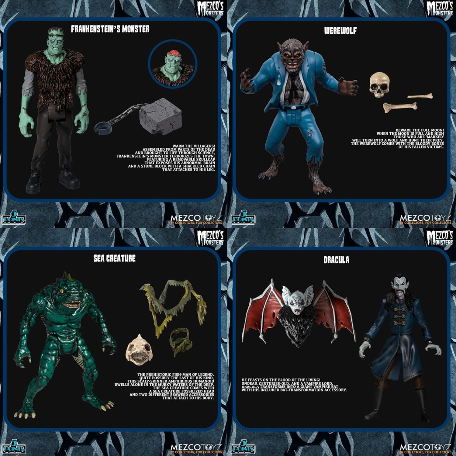 Mezco: 5 Points Monsters Tower Of Fear Deluxe Box Set Action Figures - Image 10