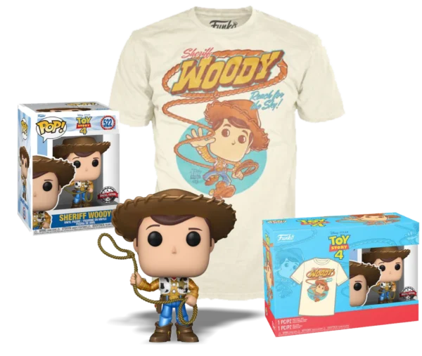 Disney Toy Story 4 Woody Pop! & Tee Special Edition Box Set - Size LARGE