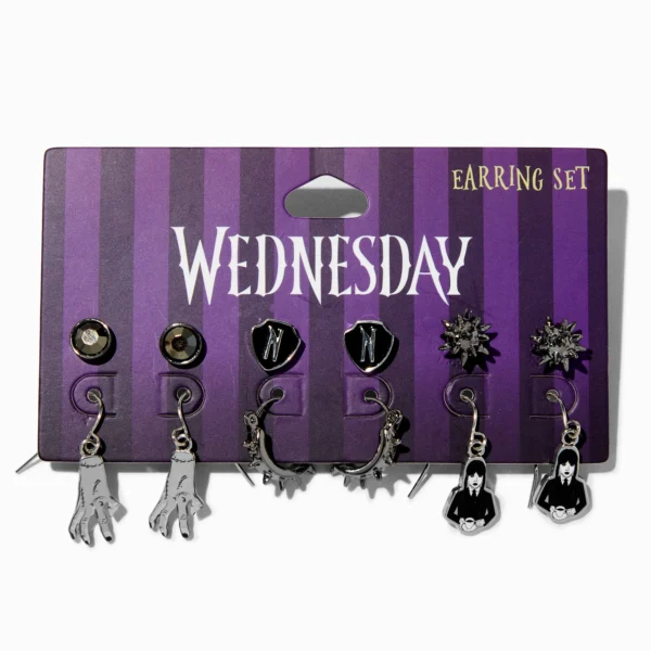 Wednesday™ Silver-tone Mixed Earring Set - 6 Pack - MGM Neon Tuesday