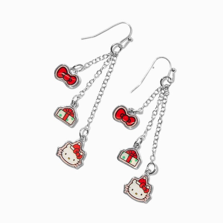 Hello Kitty Christmas Kawaii Charm Dangle Earrings Bling - Image 2