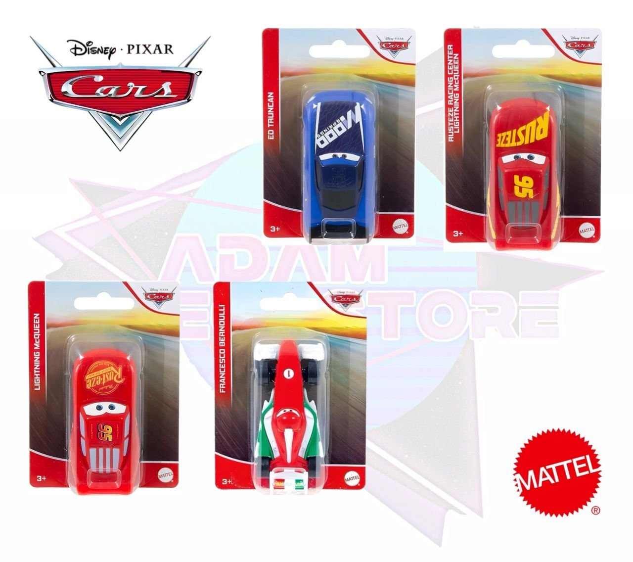 Disney And Pixar: Cars Vehicle 1:55 Scale - Set of 4