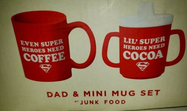 DC Comics Super Hero Dad Mug & Kid Sippy Cup Superman